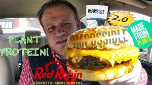 Red Robin Burgers Impossible Cheeseburger Food Review Youtube