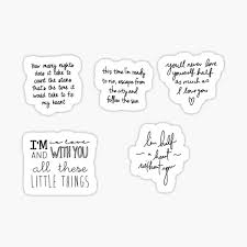 One Direction Lyrics Stickers Redbubble