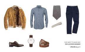 Five Ways To Wear One The Leather Bomber Effortless Gent Leather Jacket Style Mens Fashion Classic Estilo Casual