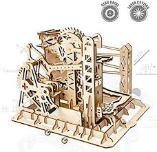 Rokr 3d Assembly Wooden Puzzle Brain Teaser Game Mechanical Gears Set Model Kit Marble Run Set Unique Craft Kits Marble Run Wooden Marble Run Mechanical Model