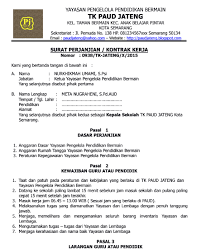 Berikut ini adalah berkas contoh surat perjanjian kontrak kerja guru paud format microsoft word. Contoh Surat Kontrak Guru Yayasan