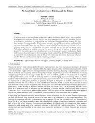 Pdf An Analysis Of Cryptocurrency Bitcoin And The Future