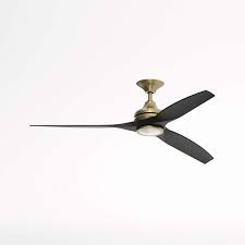 Brands include minka aire, honeywell, fanimation, modern forms, hampton bay, shades of light the best outdoor ceiling fans, according to interior designers. Fanimation Spitfire 60 Brushed Brass Black Indoor Outdoor Ceiling Fan With Led Light Crate And Barrel