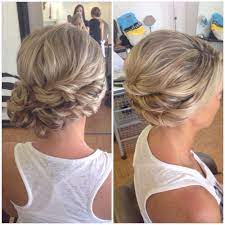 bridal hair wedding side bun curly swept updo bridesmaid prom hairstyles medium length styles pictures of long 2017