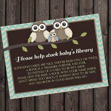 Baby shower books for baby card inserts are a great way to build baby's first library! I Love The Wording And Idea Bring A Book Instead Of A Card Insert Baby By Amyssimpledesigns Baby Shower Book Baby Shower Invitation Wording Owl Baby Shower