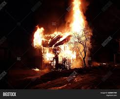 Home burns in deerhorn valley as the harris fire continues growing beyond 70,000 acres on october 24, 2007 near jamul, california. Burning House Night Image Photo Free Trial Bigstock