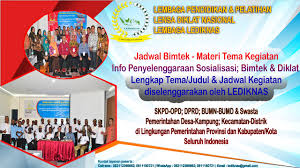 Semoga kegiatan ini mendapat respon positif dari semua pihak demi kelancaran kegiatan psga umsu ke jadwal kegiatan workshop. Jadwal Bimtek 2021 Materi Tema Kegiatan Lediknas