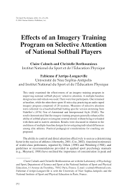 What social issue is being. Pdf Effects Of An Imagery Training Program On Selective Attention Of National Softball Players