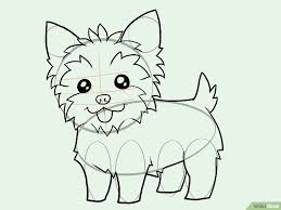 How To Draw A Yorkie With Pictures Wikihow Cartoon Drawings Animal Drawings Dog Drawing
