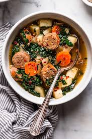Kale And Potato Soup With Turkey Sausage Recipe Hearty Soups Skinny Taste Recipes Turkey Soup