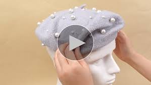 Amazon.com: Vabean Wool Berets Pearl Beaded Cap Beanie Sweet Elegant French  Beret Artist Pearl Hat for Women Lady(Chic Color,6 Pcs)