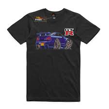 T-shirt Nissan GTR R34, Jap imports Turbo cars. AS Colour shirt JDM car
