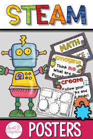 Steam Stem Editable Posters Robot Theme Elementary Stem Activities 21st Century Skills