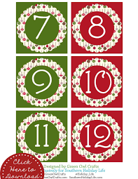 Green Owl Crafts Free Holiday Printables Thanksgiving Christmas New Years Advent Numbers Christmas Advent Calendar Christmas Advent Diy Advent Calendar