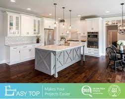 The white oak kitchen island stain color is… the kitchen and dining area open to a family room with vertical shiplap and white oak top shelf and mantel. China American Farmhouse Commercial Cabinet Design White Shaker Timber Solid Wood Kitchen Units China Cabinets Wood Kitchen Ethiopian Furniture Kitchen Cabinet