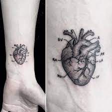 Teeny Tiny Black Grey Micro Tattoos Small Anatomical Heart Tattoo Anatomy Tattoo Tattoos