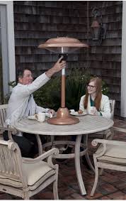 They're meant to sit on your patio table, though some models fit through the hole in a table where an umbrella would sit. Fire Sense 60659 Table Top Round Patio Heater In 2021 Patio Heater Tabletop Patio Heater Fire Sense