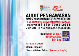 Iso 9001:2015 specifies requirements for a quality management system when an organization all the requirements of iso 9001:2015 are generic and are intended to be applicable to any organization, regardless of its type or size, or the products and services it provides. Audit Pengawasan Ms Iso 9001 2015 Spkppps Ukm 2020 Kualiti Ukm
