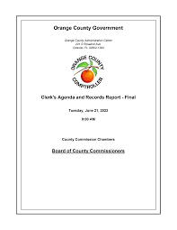 Clerk's Agenda and Records Report