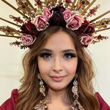 Flower Halo Crown, Red Flower Crown, Gold Goddess Headpiece, Wedding Crown,  Bridal Headpiece, Gold Crown, Gold Halo Crown