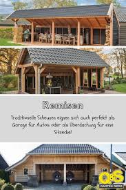 Traditionelle Remisen Lassen Sich Auch Perfekt In Modernen Garten Verwenden Gartenhaus Blockhaus Remisen Garten Trad Moderner Garten Uberdachung Garten Remise
