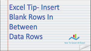 However, it is quite a common scenario for me to want to insert a row below the current row, like this: Insert Blank Row After Every Data Row In Excel Excel Tip Youtube