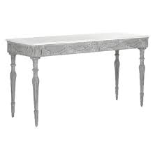 This quick and unplanned diy hairpin leg console table has turned out to be a really great piece. Lorne Swedish Gustavian Spindle Leg Antique Grey Console Table Long 53 75 W Kathy Kuo Home