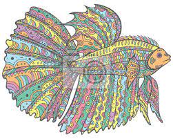 Betta fish are known to change colors over time as well. Zentangle Doodle Betta Fish Bunte Version Of Coloring Page Fototapete Fototapeten Betta Tribal Aquarium Myloview De