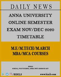 Anna university time table 2020 is soon on this page. Anna University Semester Exam Timetable For Pg Courses Binils