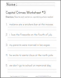 Capital Crimes Worksheet 3 Student Handouts Grammar Worksheets Worksheets Writing Conventions