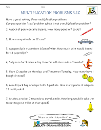 Word problems do not specifically tell the reader to add, subtract, multiply, pr divide. Multiplication Word Problem Worksheets 3rd Grade