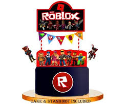 10pc Xl Cake Topper Roblox Supplies Decoration Party Theme Birthday Cupcake Toppers Roblox Cake Roblox Birthday Party Theme Decorations