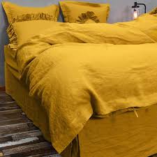 Berklan linen duvet cover king linen comforter linen bedding 100% french natural linen with ykk zipper closure ultra breathable (1 duvet cover 2 pillow shams king size natural linen). Mustard Linen Duvet Cover 100 Pure Linen Duvet Covers Linen Bedding