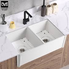 Check spelling or type a new query. China Apron Front Double Bowl Ceramic White Porcelain Kitchen Sink China Sink Basin