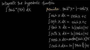 Hyperbolic Integrals Pretty Much Just Like Trig Integrals Math Math Help Calculus
