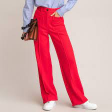 Pantalon slim marine en velours pour garçon. Pantalon Flare Rouge La Redoute Collections La Redoute
