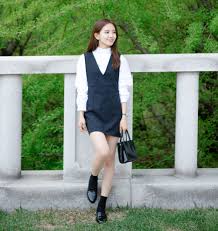 Mixxmix Black Deep V Neck Pinafore Dress Latest Korean Fashion K Pop Styles Fashion Blog Pinafore Dress Korean Fashion Fashion