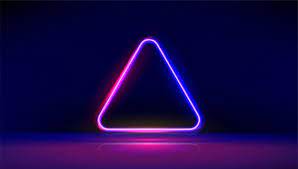 Round Corner Neon Glowing Triangle With Reflections On The Floor Modern Neon Lights Psychedelic Background With Place For Text Neon Lighting Neon Retro Light Bulbs