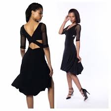 Black Tango Dress Tulle Sleeves Tango Dress Tulle Dress Dresses