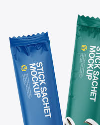 Two Matte Stick Sachets Mockup In Sachet Mockups On Yellow Images Object Mockups