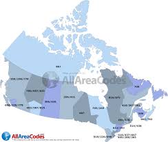 Canadian Area Code Listings And Map
