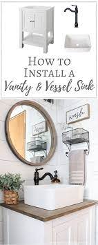 Remove cabinet doors and set aside. How To Install A Vanity Vessel Sink Combo Vesselsinkfaucets Vessel Sink Diy Bathroom Vanity Diy Vessel Sink