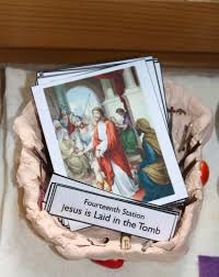 Montessori Cards Stations Of The Cross Stations Of The Resurrection Easter Activities For Kids Stations Of The Cross Catholic Homeschool
