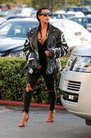 Shoes Jacket Biker Jacket Oversized Streetstyle Kim Kardashian Kardashians Ripped Jeans Black Je Kim Kardashian Outfits Kardashian Outfit Kim Kardashian Style