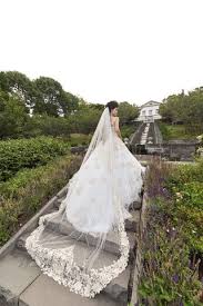 Explore stunning and affordable wedding dresses 2021. Intricate Cathedral Veil