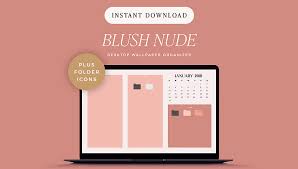 This computer desktop organizer wallpaper is a simple image file but it's so powerful for your productivity. Desktop Wallpaper Organizer Blush Nude