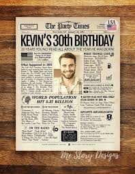 A newspaper from your date of birth can obviously be given as a gift for all sorts of occasions other than birthdays. 30th Birthday Newspaper Poster Sign Back In 1991 30th Etsy