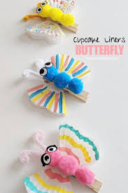 Cupcake Liner Butterfly Craft For Kids Butterfly Crafts Preschool Craft Projects For Kids Butterfly Crafts