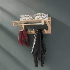 Lylin porte manteau mural en acier inoxydable, patères porte manteaux crochet mural. Etagere Porte Manteau Mural 5 Crochets En Chene Naturel Mood Decoclico