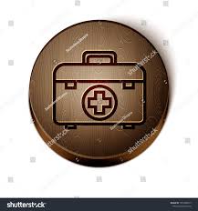 Brown Line First Aid Kit Icon Isolated On White Background Medical Box With Cross Medical Equipment For Emergency In 2020 Medical Background First Aid Kit Brown Line